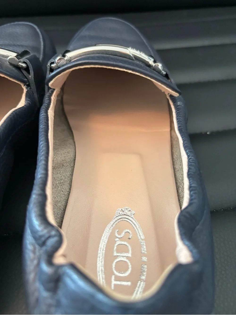 Tod's Navy Leather Bit Loafers